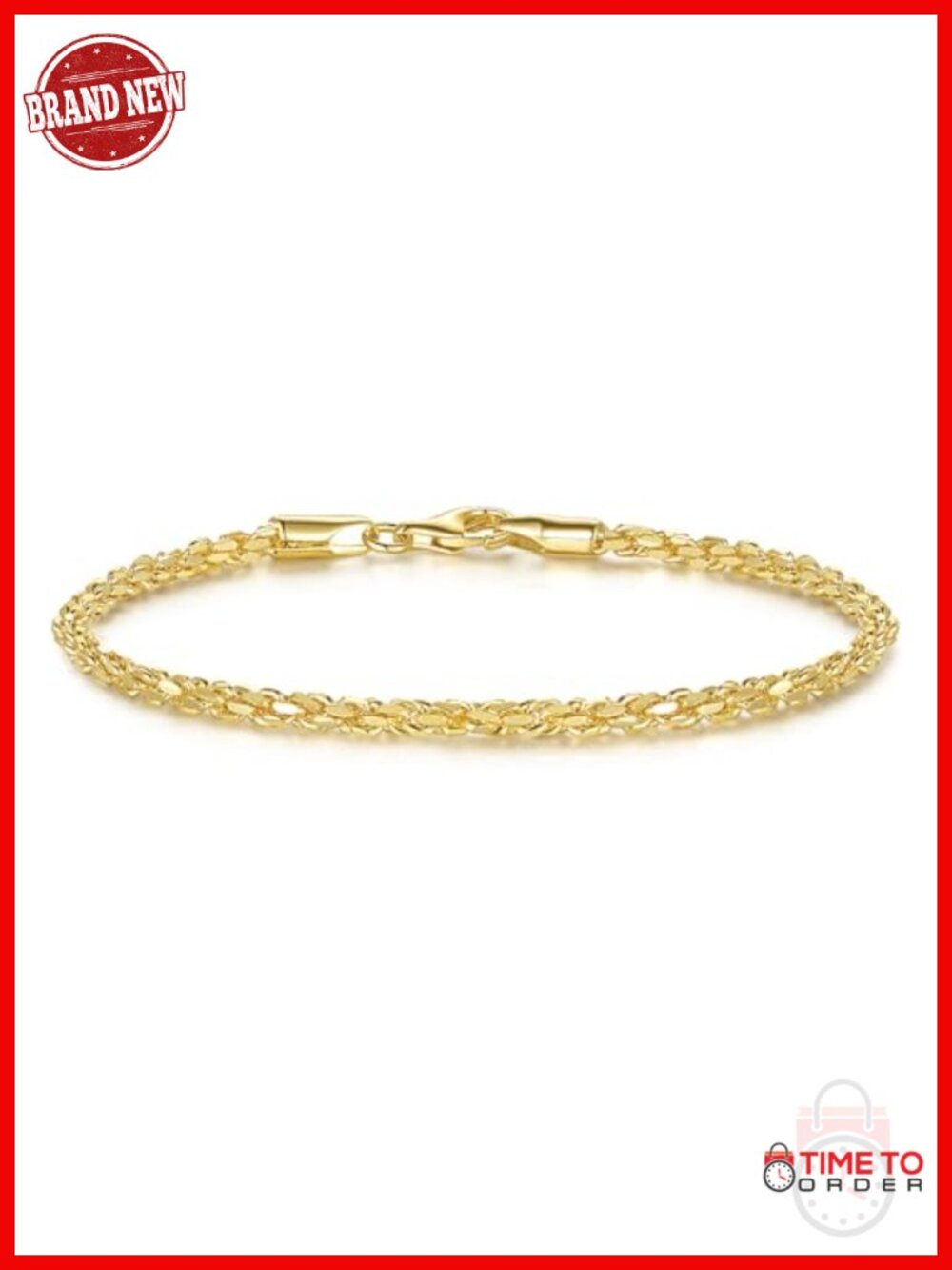 14K Gold Rope Chain Bracelet Dense Design Lobster Clasp